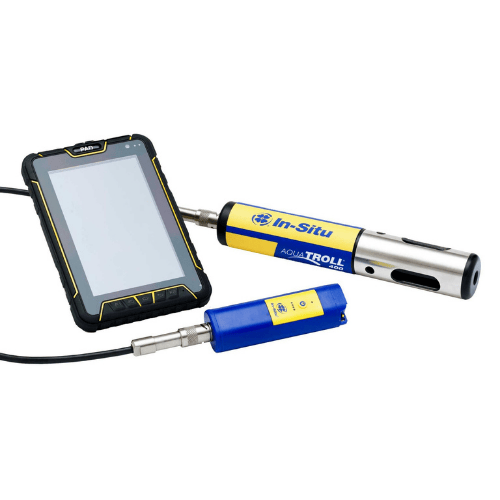 Aqua TROLL Multiparameter Probe Connected to Wireless TROLL Com