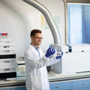 a person running test in a lab