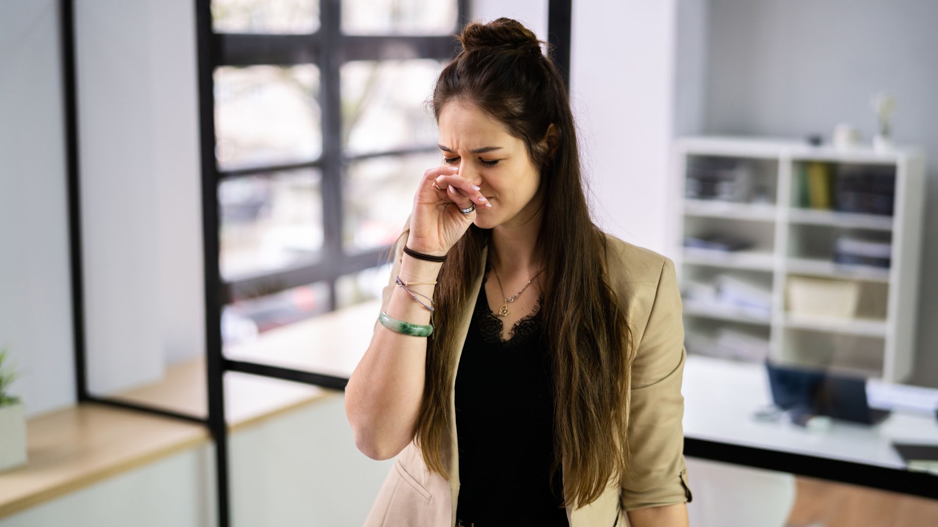 employee sneezing