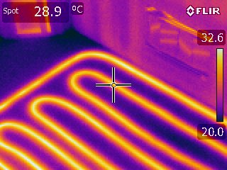 Infrared Image of In Floor Radiant Heating System